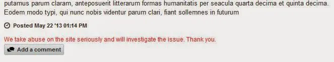 Report Abuse Widget Confirmation