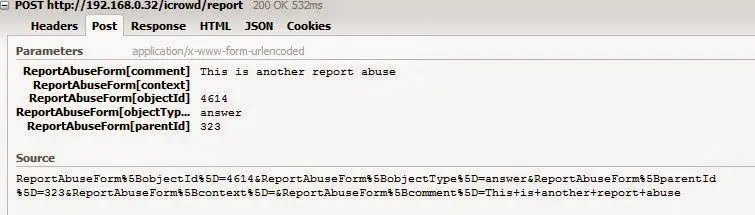 Report Abuse Widget Post Data